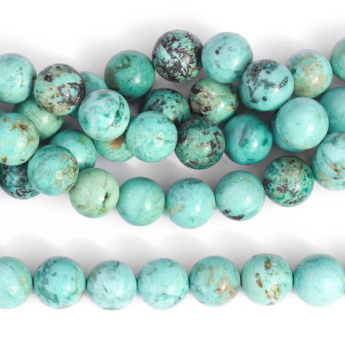 Peruvian Turquoise 10mm Round A Grade - 15-16 Inch