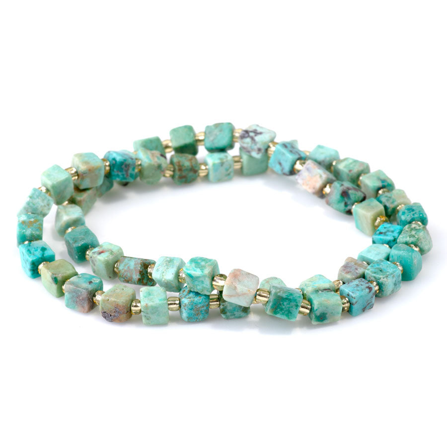 Peruvian Turquoise 5-6mm Irregular Cube - 15-16 Inch Peruvian Turquoise 5-6mm Irregular Cube - 15-16 Inch
