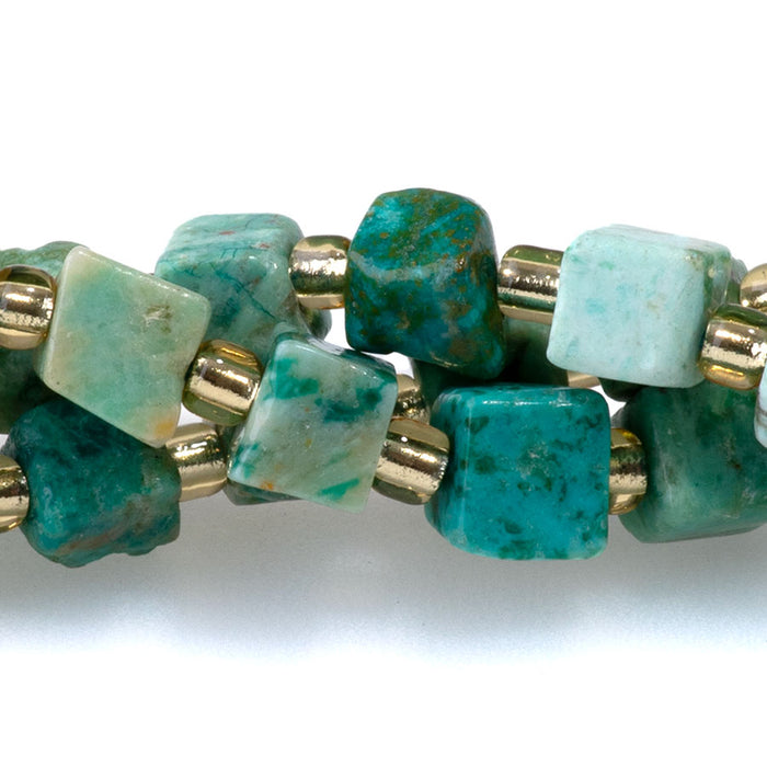 Peruvian Turquoise 5-6mm Irregular Cube - 15-16 Inch