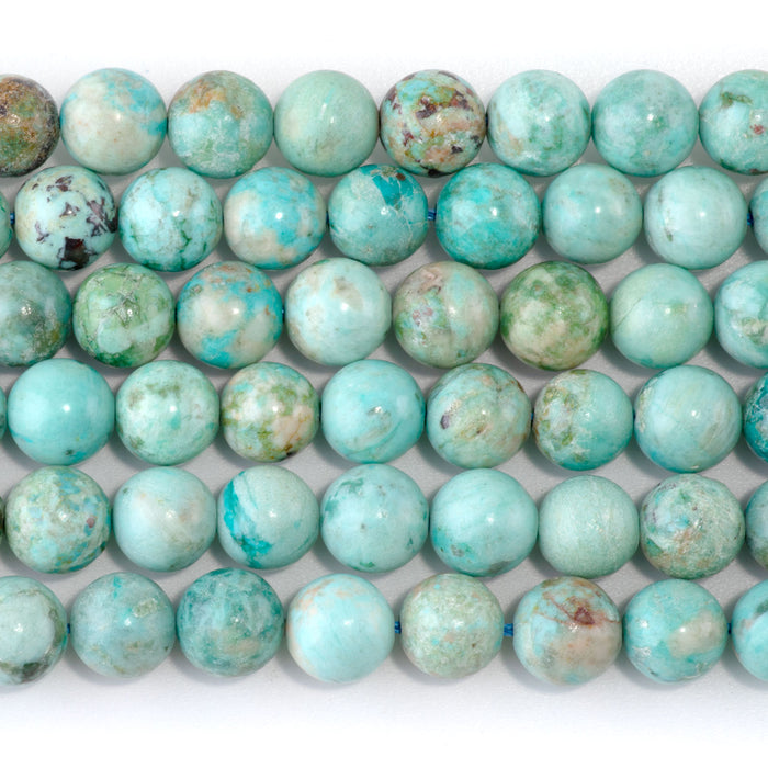 Peruvian Turquoise (Chrysocolla) 8mm Round - 15-16 Inch