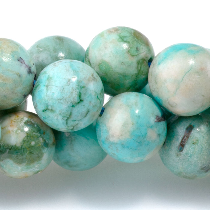 Peruvian Turquoise (Chrysocolla) 8mm Round - 15-16 Inch