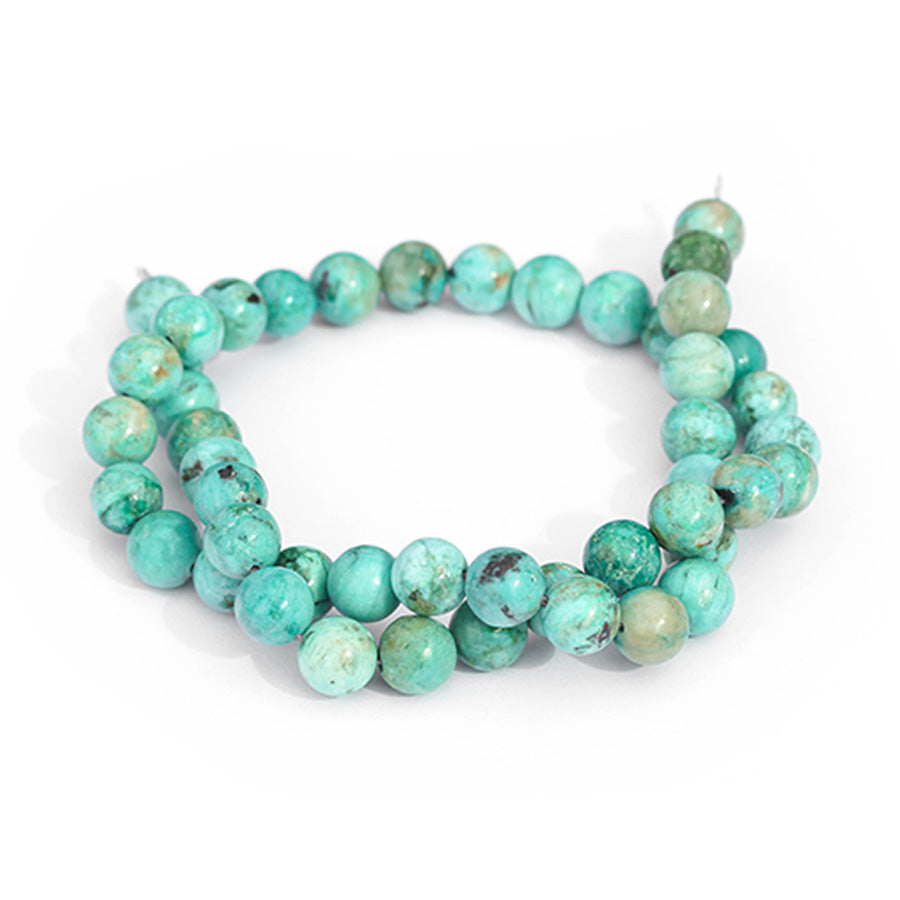 Peruvian Turquoise 8mm Round A Grade - 15-16 Inch