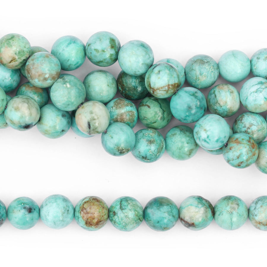 Peruvian Turquoise 8mm Round A Grade - 15-16 Inch