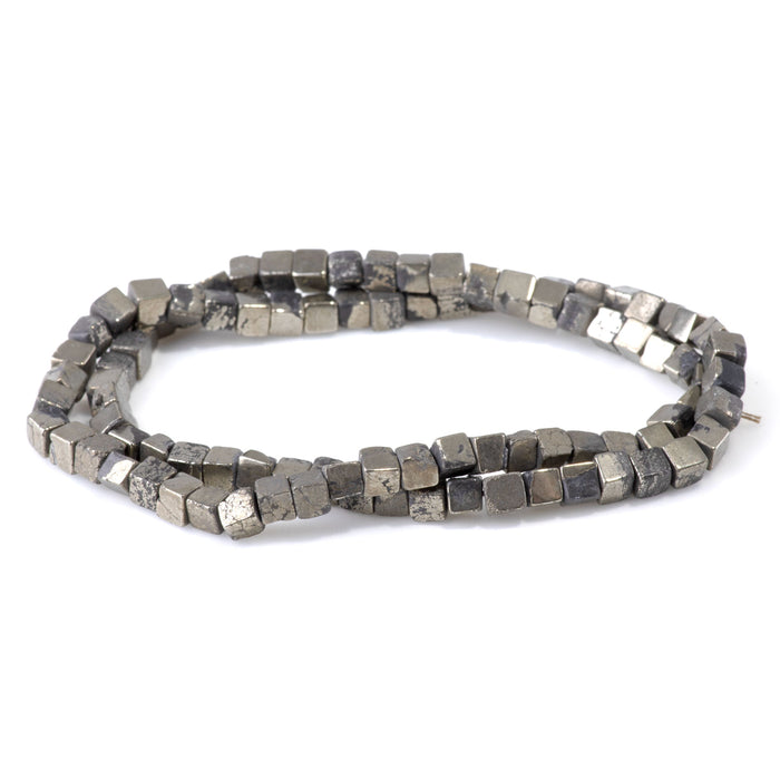 Pyrite 4-5mm Irregular Cube - 15-16 Inch