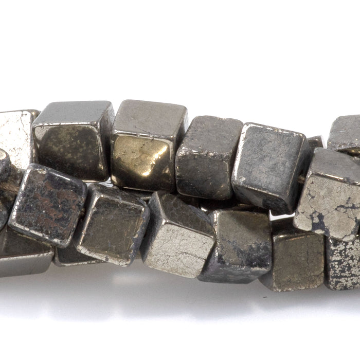 Pyrite 4-5mm Irregular Cube - 15-16 Inch