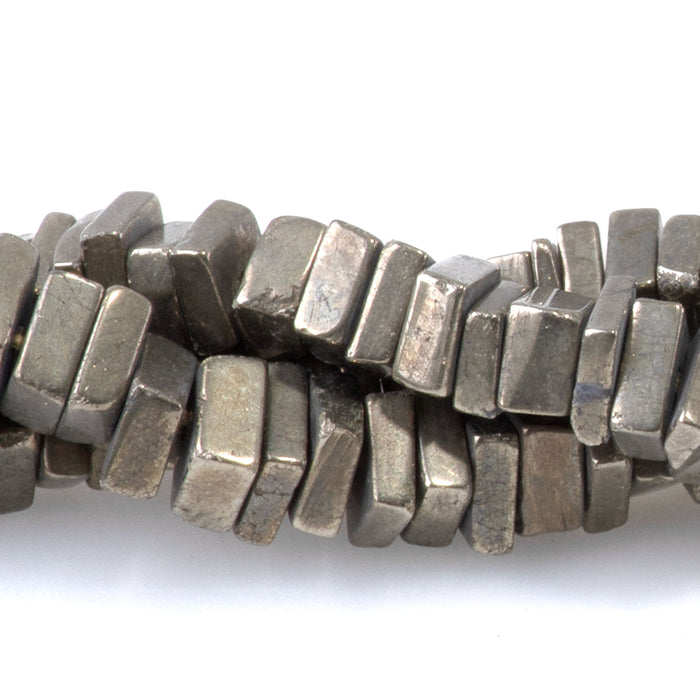 Pyrite 5mm Square Irregular Heishi - 15-16 Inch