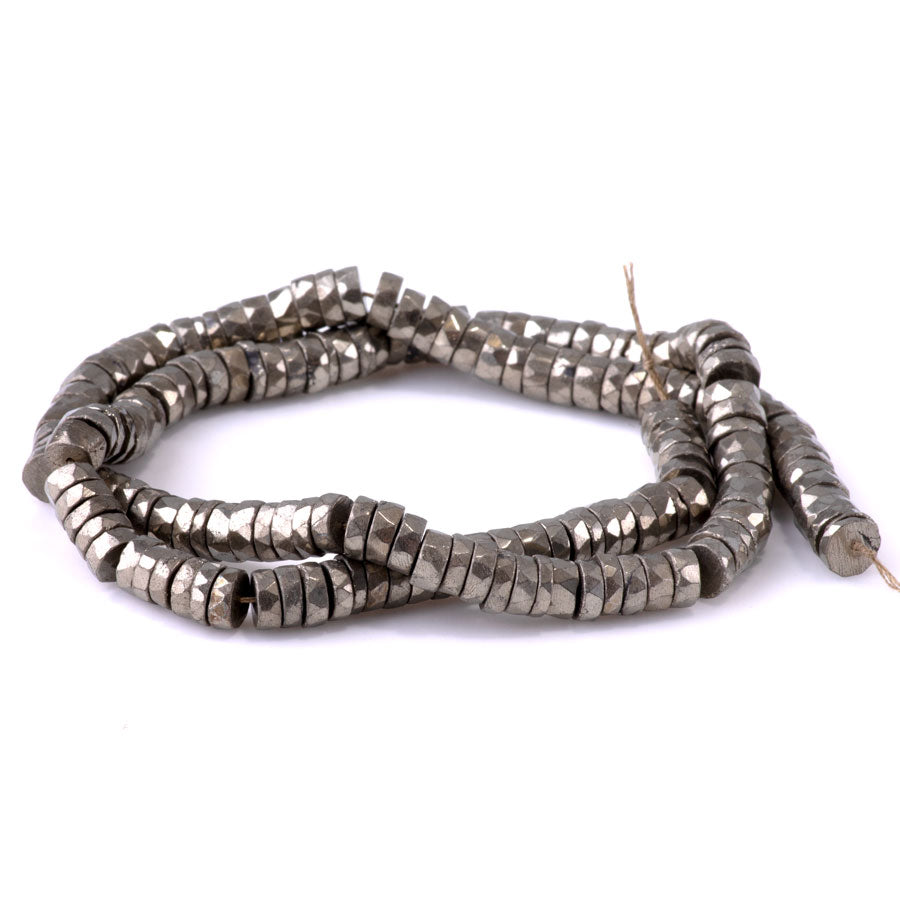 Pyrite 7mm Tyre Faceted - 15-16 Inch
