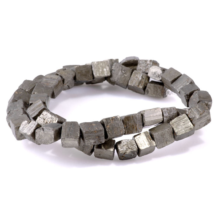 Pyrite 8mm Freeform Cube - 15-16 Inch