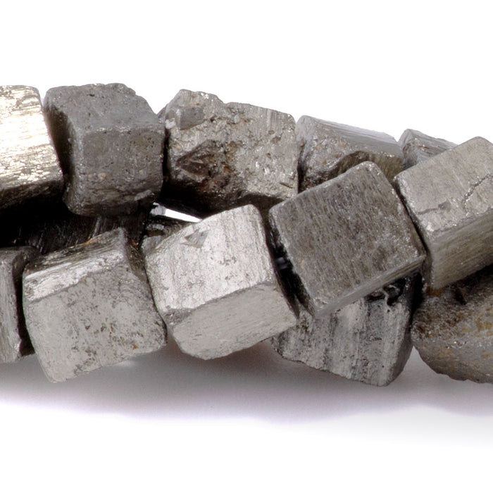 Pyrite 8mm Freeform Cube - 15-16 Inch