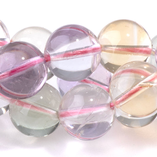 This is a Dakota Stones 10mm Elements Quartz Gemstone strand with round beads in 15-16 inch strand.