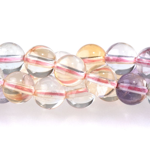 This is a Dakota Stones 6mm Elements Quartz Gemstone strand with round beads in 15-16 inch strand.