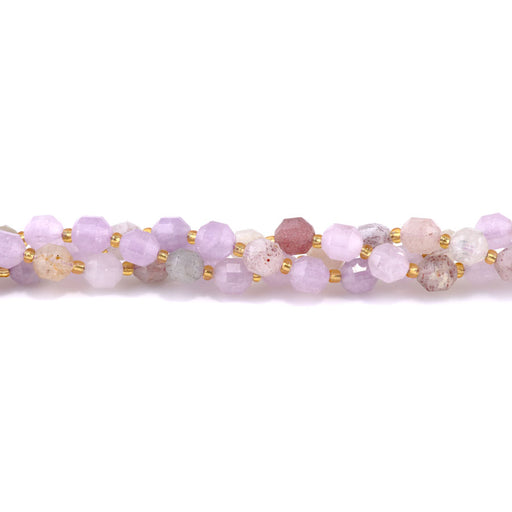 This is a Dakota Stones 8mm Rainbow Quartz Energy Prism Gemstone strand with natural faceted beads in 15-16 inch strand.