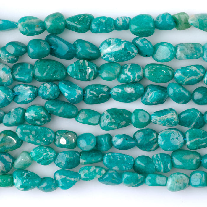 Russian Amazonite 7x9-8x10mm Pebble A Grade - 15-16-Inch