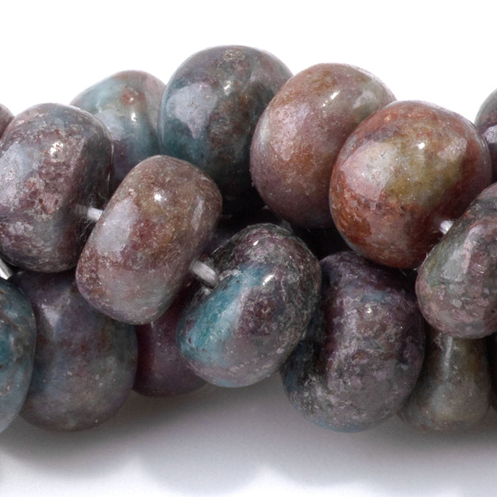 Ruby & Apatite 5x8-6x10mm Irregular Rondelle - 15-16 Inch