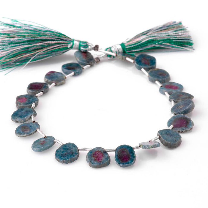 Ruby & Apatite 6x8-11x16mm  Irregular Slice - 8 Inch