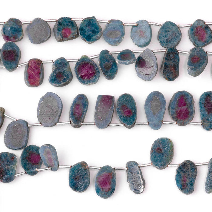 Ruby & Apatite 6x8-11x16mm  Irregular Slice - 8 Inch