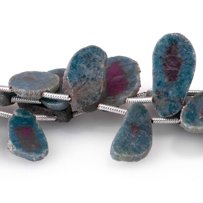 Ruby & Apatite 6x8-11x16mm  Irregular Slice - 8 Inch