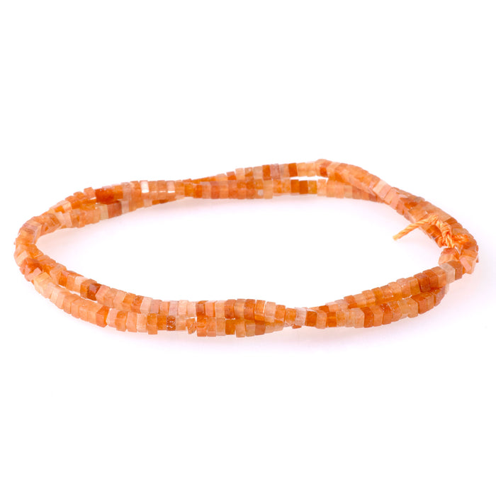 Red Aventurine 1x2mm Square Rondelle - 15-16 Inch