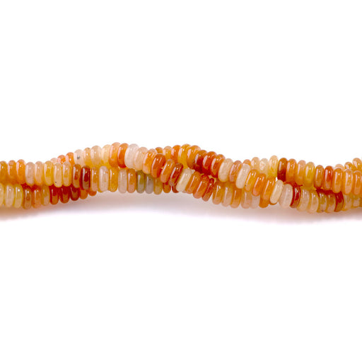 This is a Dakota Stones 2x6mm Red Aventurine Thin Gemstone strand with rondelle beads in 15-16 inch strand.