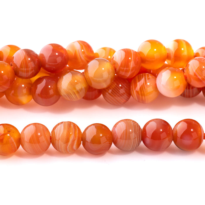 Botswana Red Agate 8mm Round - Large Hole Beads