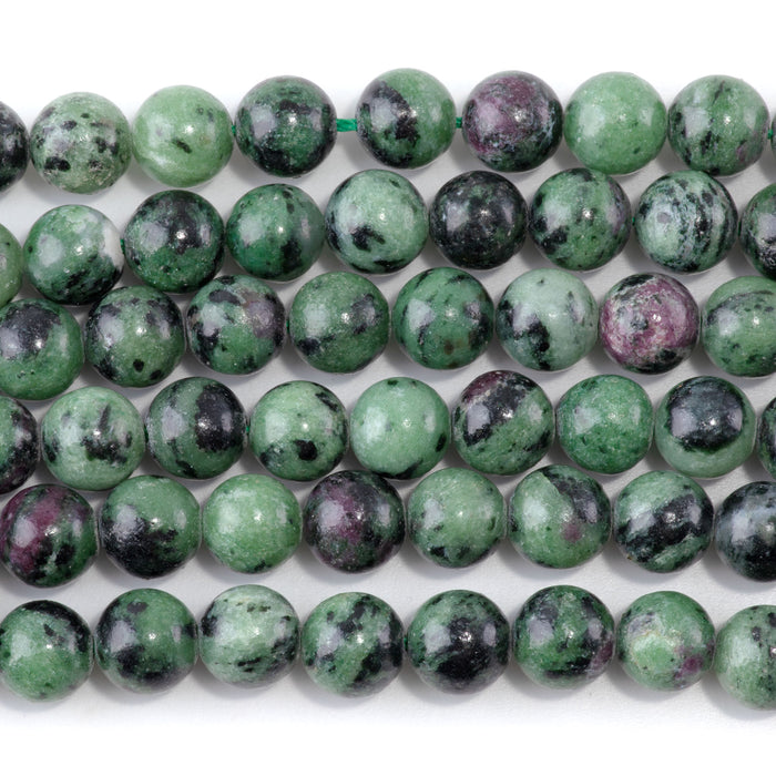 Ruby Zoisite 10mm Round - 15-16 Inch