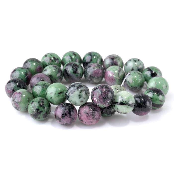 Ruby Zoisite 14mm Round - 15-16 Inch