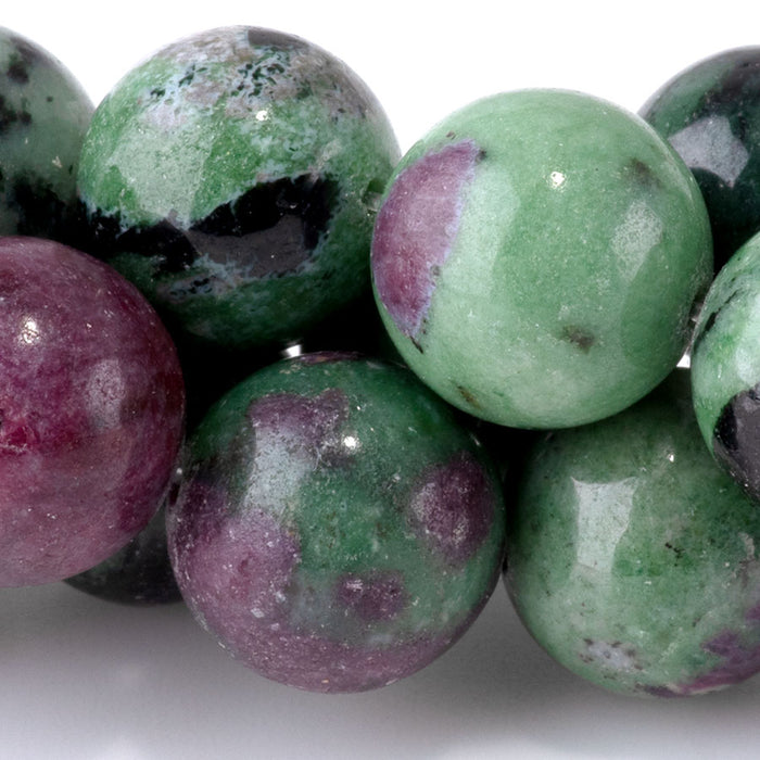 Ruby Zoisite 14mm Round - 15-16 Inch