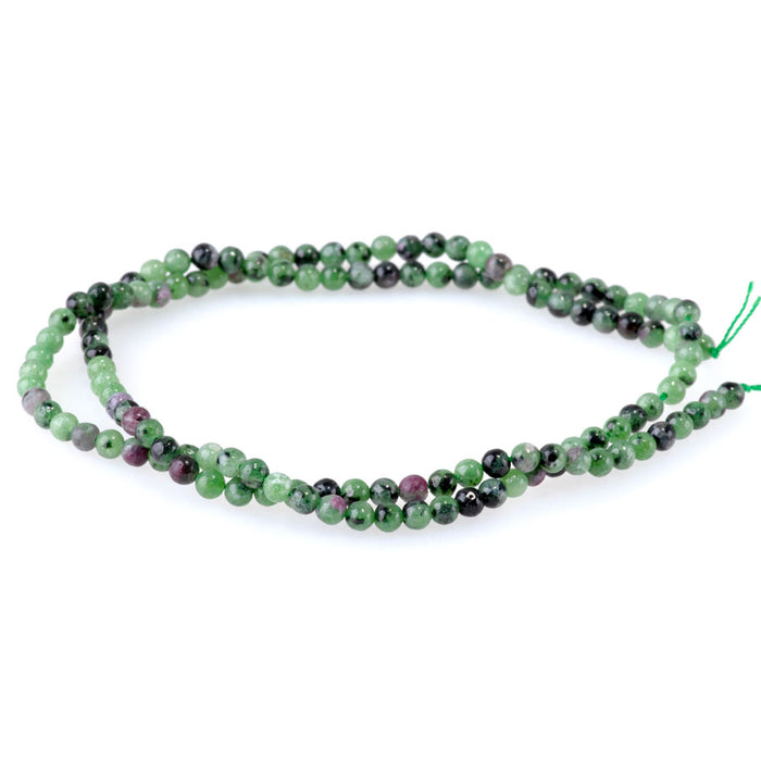 Ruby Zoisite 3mm Round - 15-16 Inch