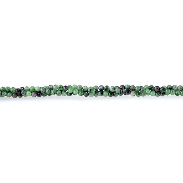 Ruby Zoisite 3mm Round - 15-16 Inch