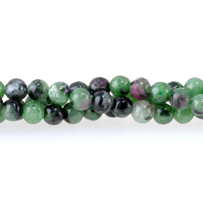 Ruby Zoisite 3mm Round - 15-16 Inch