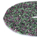 This is a Dakota Stones 4mm Ruby Zoisite Gemstone strand with faceted round beads in 15-16 inch strand.