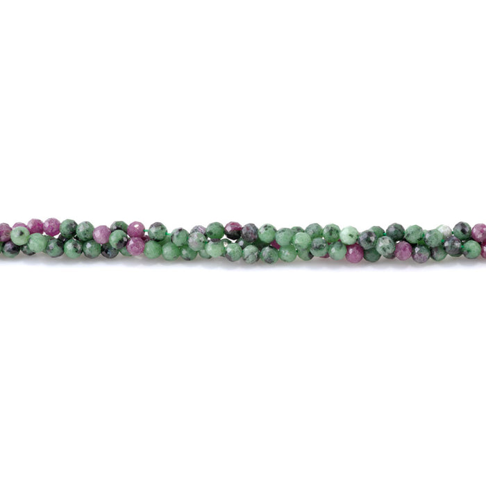 Ruby Zoisite 4mm Microfaceted Round - 15-16 Inch