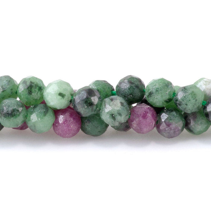 Ruby Zoisite 4mm Microfaceted Round - 15-16 Inch