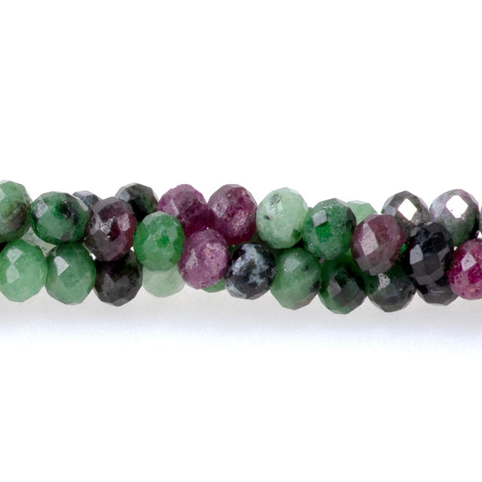 Ruby Zoisite 3x4mm Rondelle Faceted - 15-16 Inch