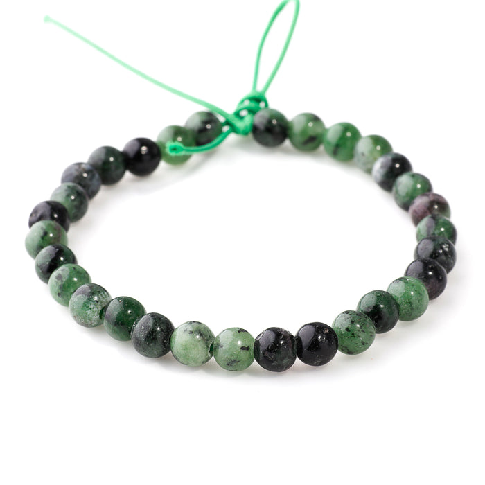 Ruby Zoisite 6mm Round - Large Hole Beads