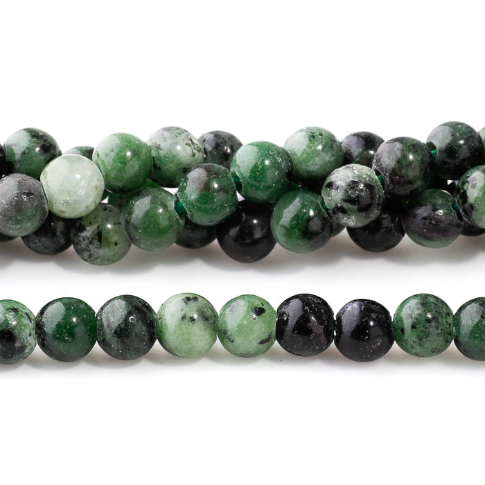 Ruby Zoisite 6mm Round - Large Hole Beads