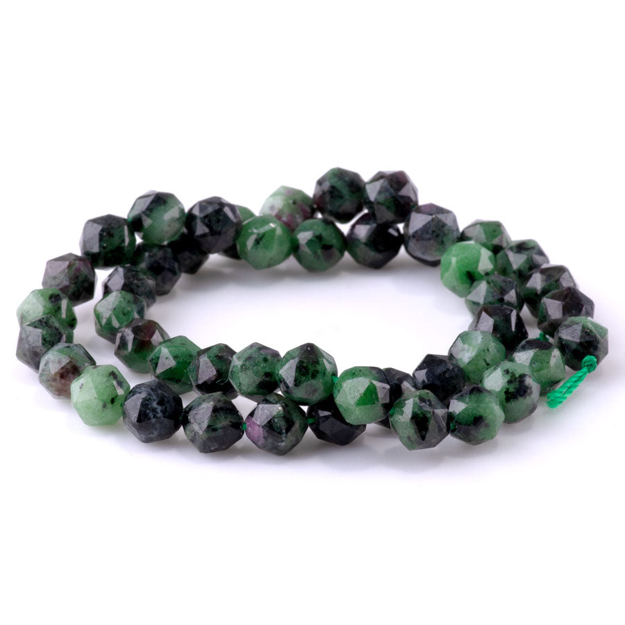 Ruby Zoisite 8mm Double Heart Faceted - 15-16 Inch