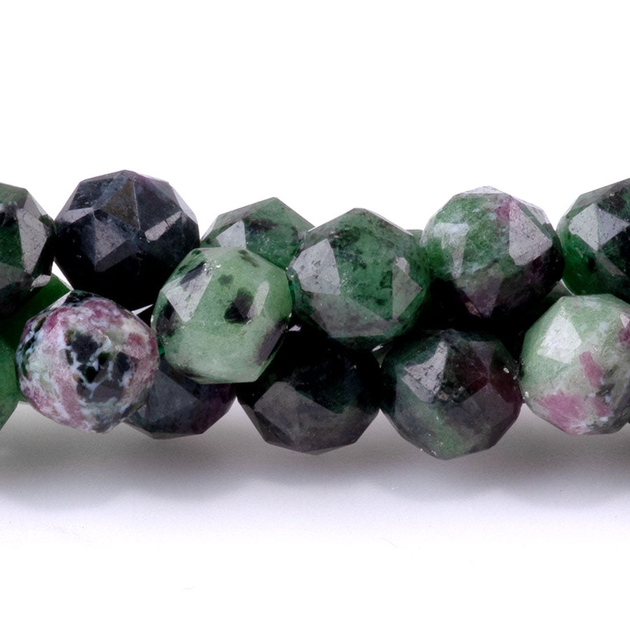 Ruby Zoisite 8mm Double Heart Faceted - 15-16 Inch