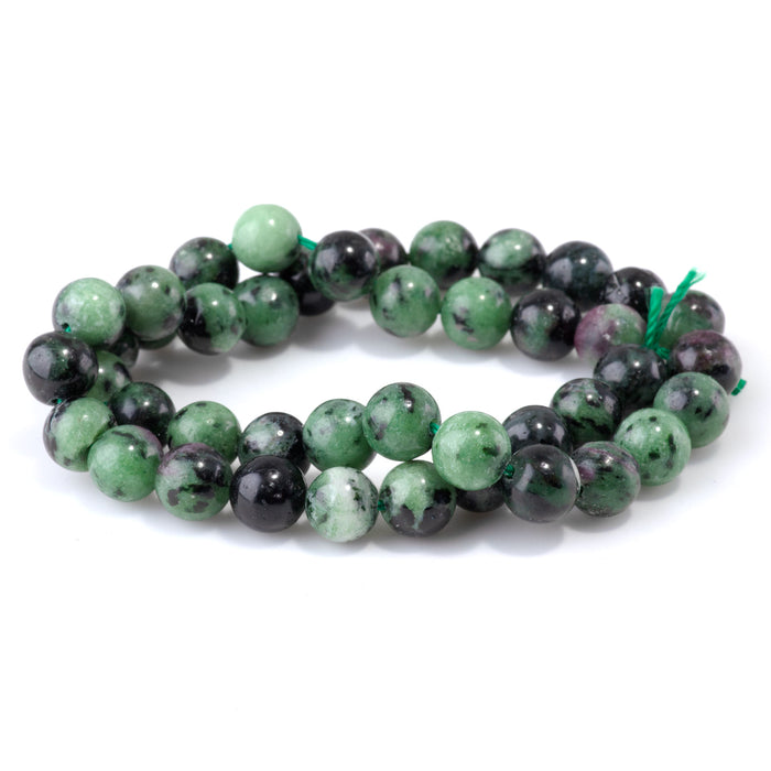 Ruby Zoisite  8mm Round 15-16 Inch