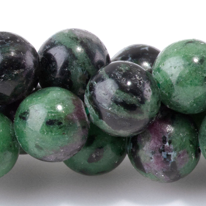Ruby Zoisite  8mm Round 15-16 Inch