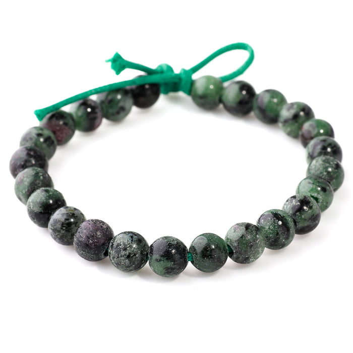 Ruby Zoisite 8mm Round - Large Hole Beads