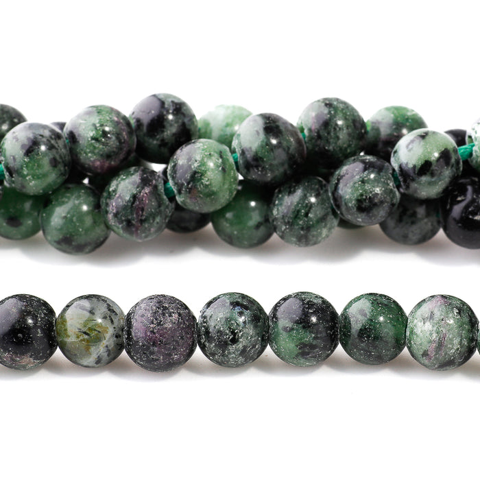 Ruby Zoisite 8mm Round - Large Hole Beads