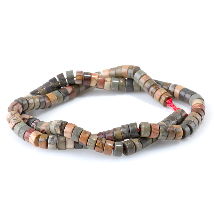 Red Creek Jasper 3x6mm Heishi - 15-16 Inch