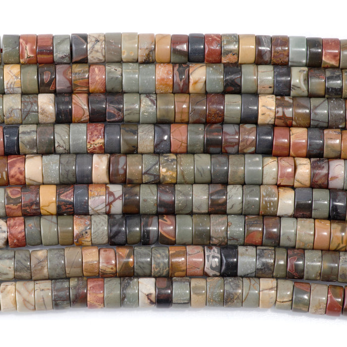 Red Creek Jasper 3x6mm Heishi - 15-16 Inch