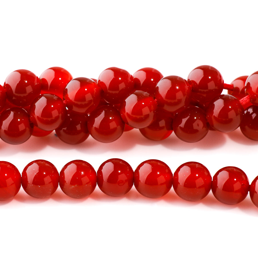 Red Agate 10mm Round - Large Hole Beads