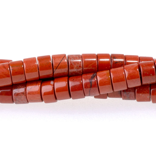 This is a Dakota Stones 2x4mm Red Jasper Gemstone strand with heishi beads in 15-16 inch strand.