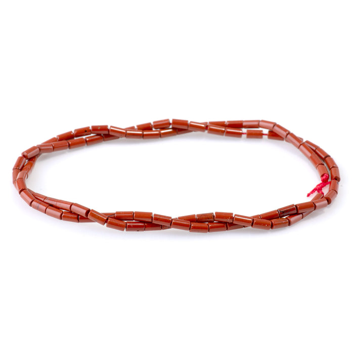 Red Jasper 2x4mm Tube - 15-16 Inch