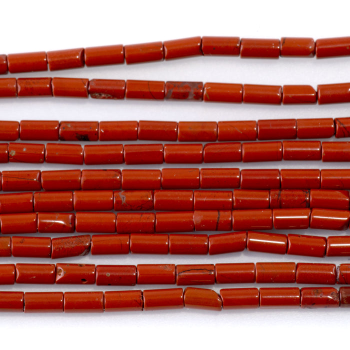 Red Jasper 2x4mm Tube - 15-16 Inch