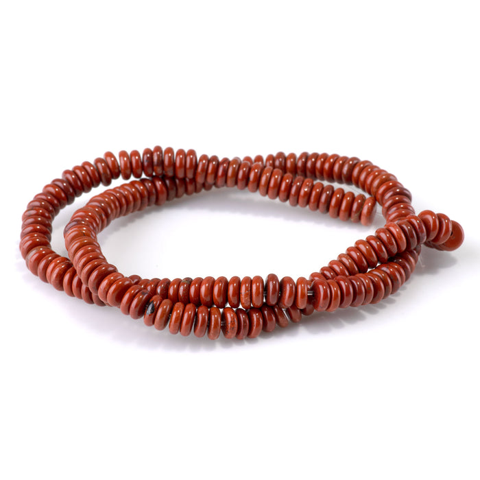Red Jasper 2x6mm Thin Rondelle - 15-16 Inch