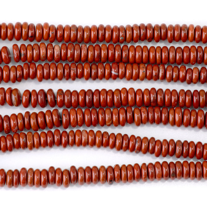 Red Jasper 2x6mm Thin Rondelle - 15-16 Inch